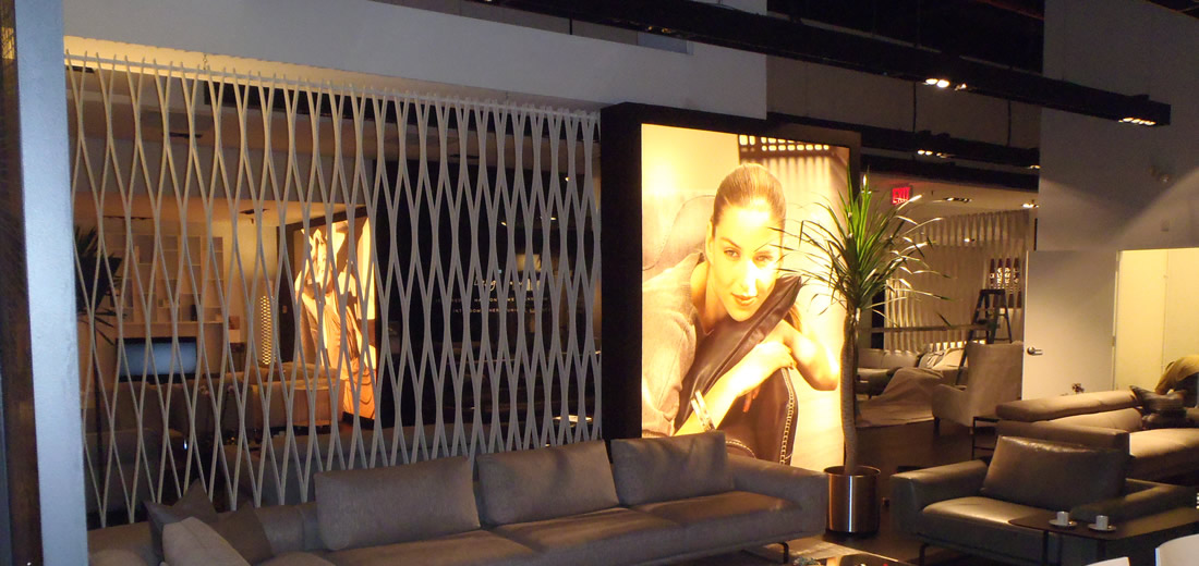 Tradeshow displays for furniture galleries with many showrooms in one building.